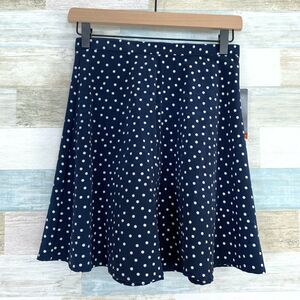 My Michelle Polka Dot Flare Skirt Blue White VTG USA Womens Juniors 7 8